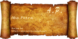 Aba Petra névjegykártya