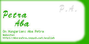 petra aba business card